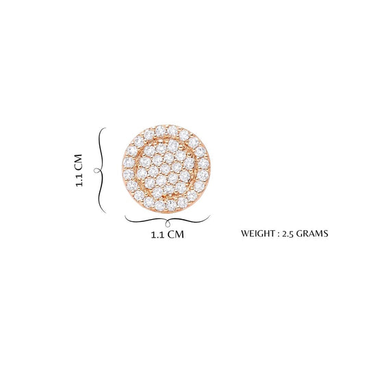 Rose Gold Plated Stud Earrings for Women & Girls