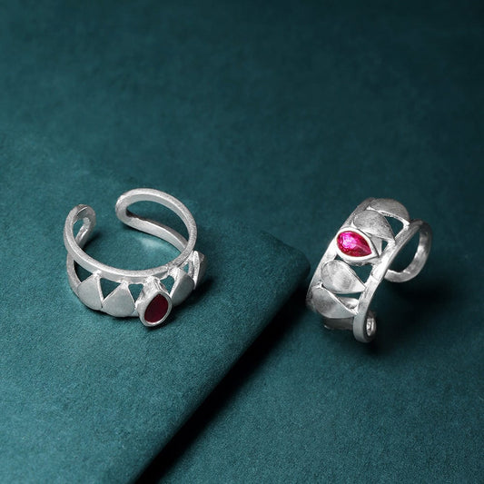 92.5 Sterling Silver pink Toe ring