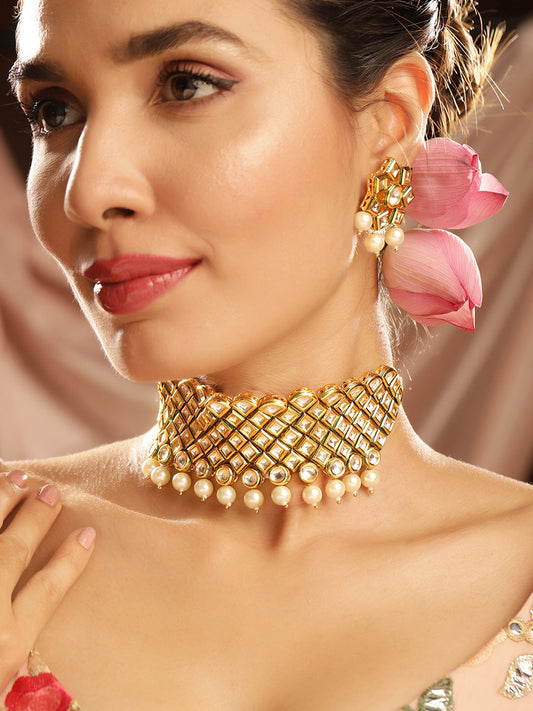 Priyaasi Gold Plated Kundan Jewellery Set