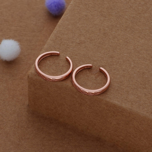 Leaf Elegance Rose Gold 925 Silver Toering