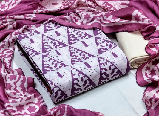 Cotton Hand Blocked Batik Salwar Material (Unstitched) - Premium from Ethenika.com - Just INR 1290! Shop now at Ethenika.com