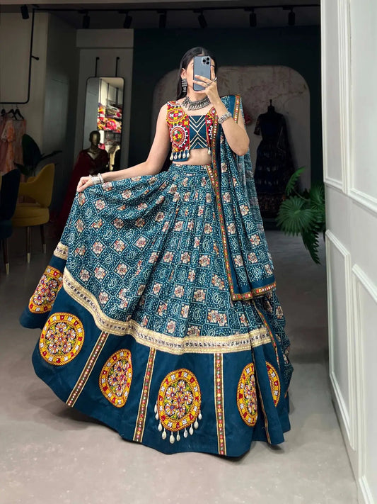 Rayon Printed Foil Gamthi Work Navratri Special Chaniya Choli - Premium from Ethenika.com - Just INR 4990! Shop now at Ethenika.com