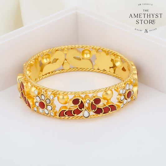 Pavoon Kundan Single Bangle