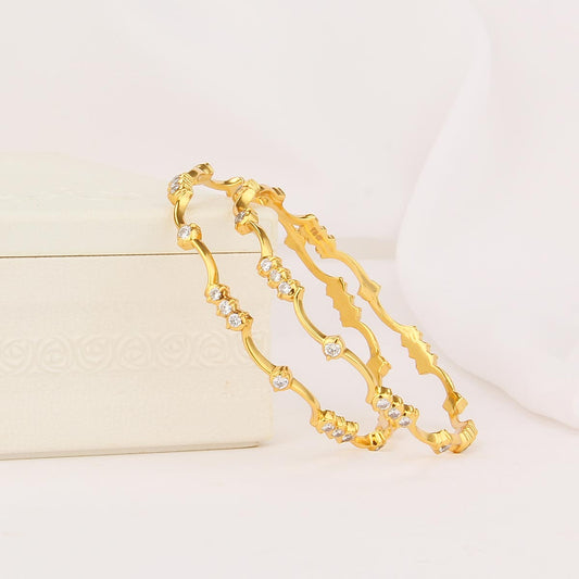 Elariya Diamond Design Pair Bangle