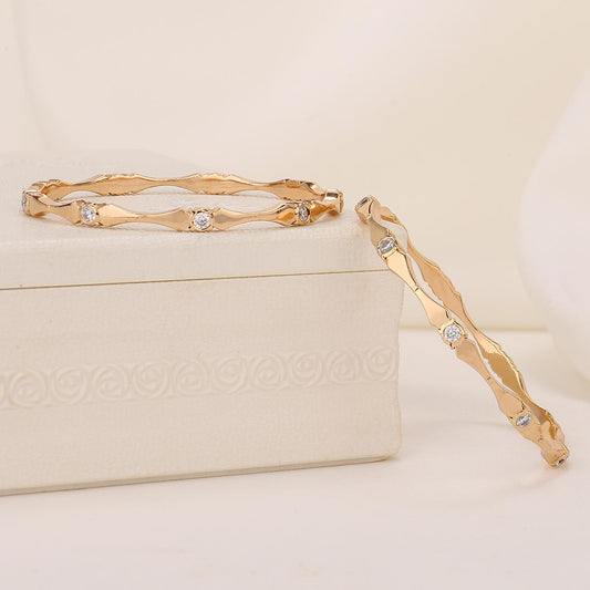 Glimmer Diamond Design Pair Bangle