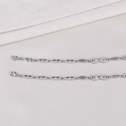 Minash Silver Anklets
