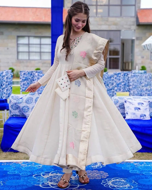 Thread Embroidery Anarkali Gown Set ( Stitched) - Premium from Ethenika.com - Just INR 1990! Shop now at Ethenika.com