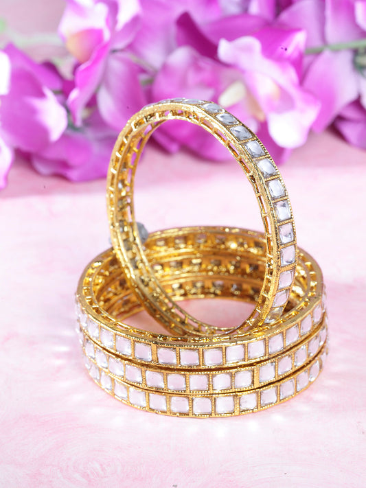 Fancy Folk - Kundan Studded Gold Plated Set of four Bangles
