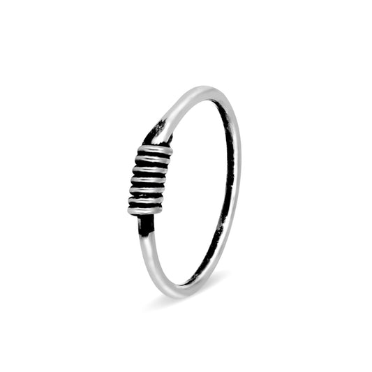 Spiral Oxidized Nose Ring