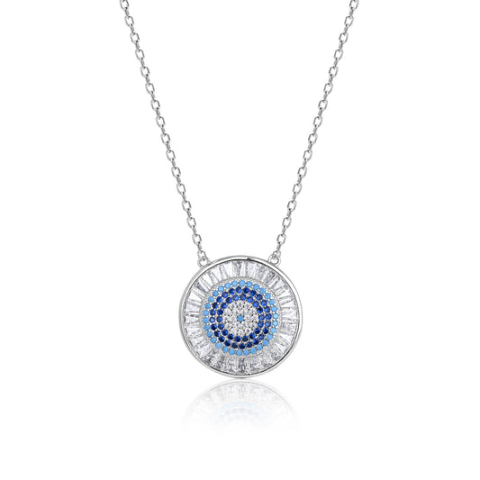 Blue Stone Circle Necklace