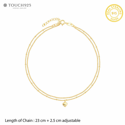 Dual Layer Heart Anklet