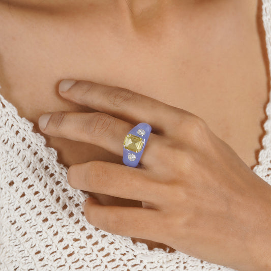 Bewitched Mel Rhinestone Purple Ring