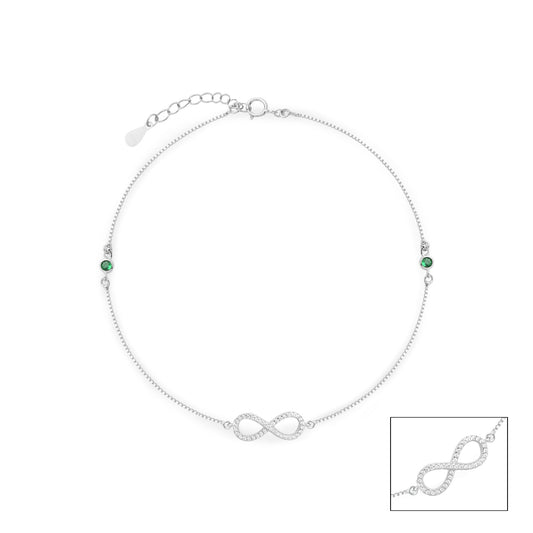 Infinity Green Zircon Anklet