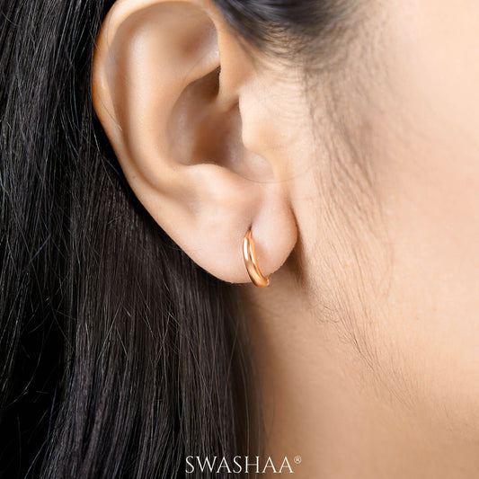 Barbara Rosegold Plated Hoop Earings - Swashaa
