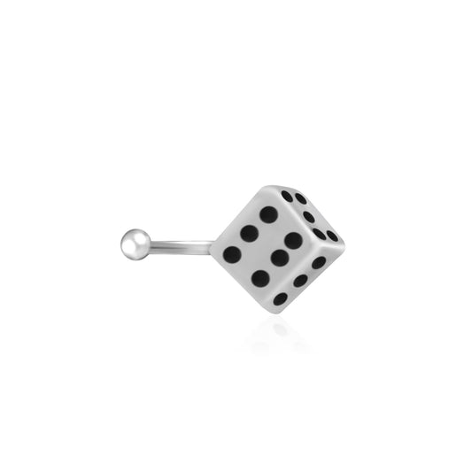Dice Roll Oxidised Nose Pin