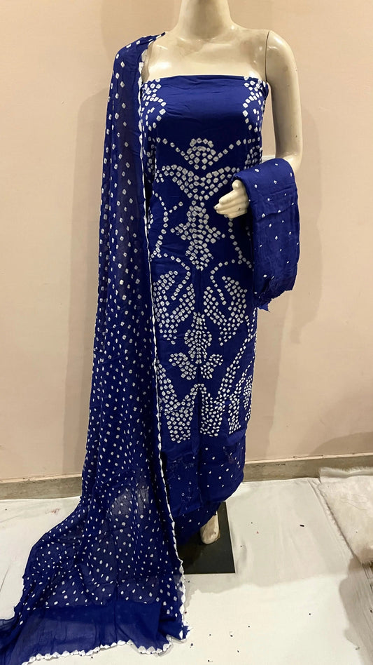 Cotton Satin Original Kutch Bandhani Dress Material - Premium from Ethenika.com - Just INR 1690! Shop now at Ethenika.com