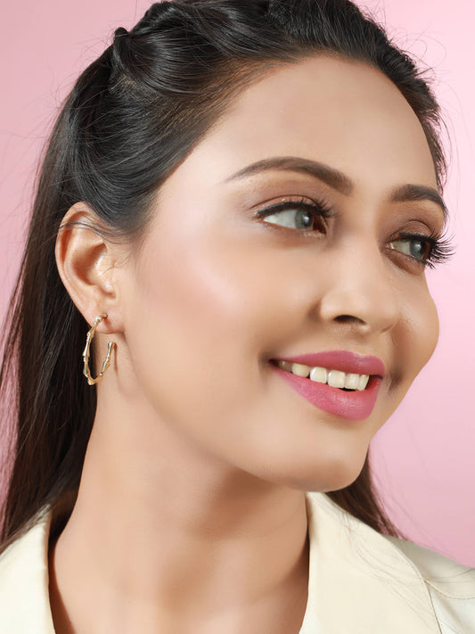 Prita Minimal Gold Plated Half Hoops