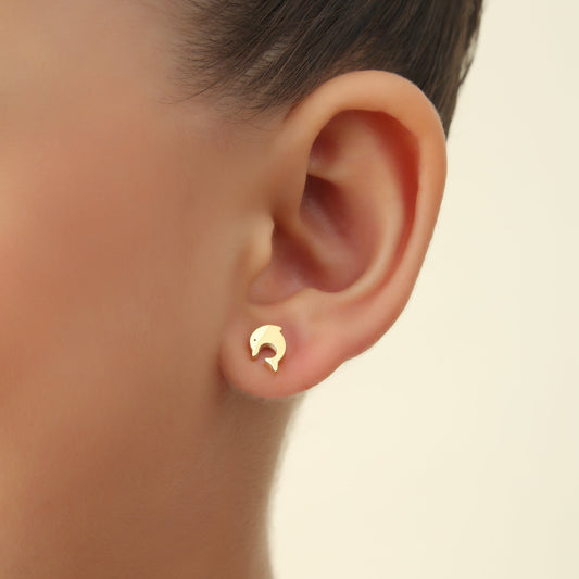 Dolphins 18K Gold Plated Children's Earrings - Twisty Locks - Kids and Women Hair Accessories, Fashion Clothing and Jewellery India