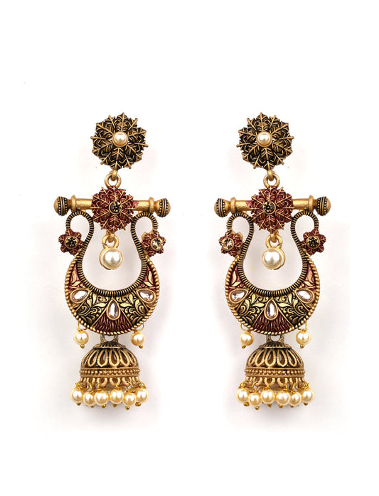 Kundan Studded Meenakari Earring