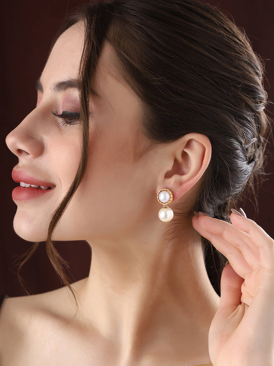 Priyaasi A Combo of Pearl and Tribal Designs Earrings