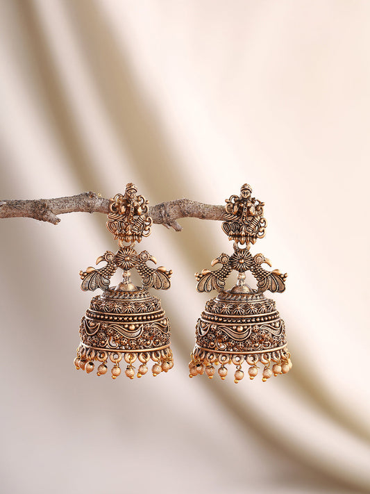 Priyaasi Matte Gold Plated Jhumkas