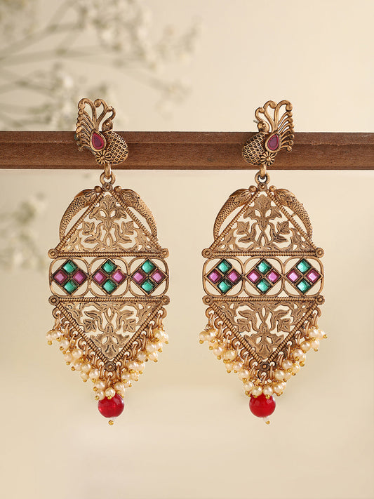 Priyaasi Gold Plated Peacock Earrings