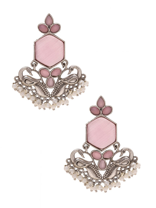 Priyaasi Pink Peakcock Earrings