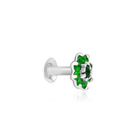 Bloom CZ Silver Nose Pin