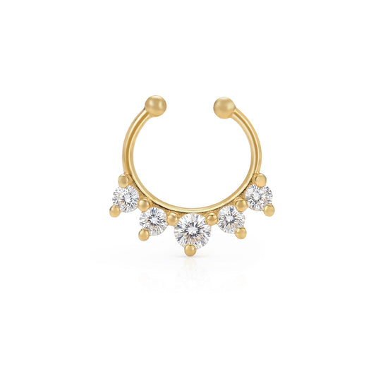 Crown CZ Septum Nose Ring
