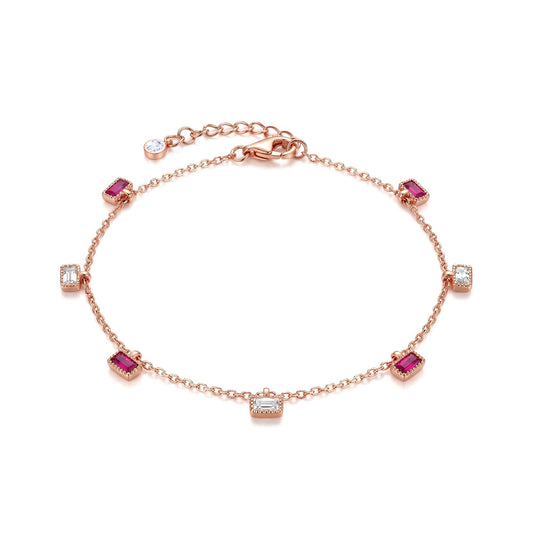 Square Accent Silver Bracelet