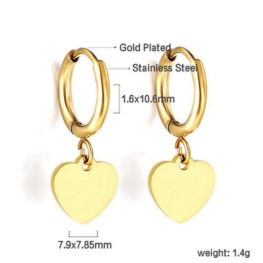 Heart Hoops 18K Gold Plated Children's Earrings - Twisty Locks - Kids and Women Hair Accessories, Fashion Clothing and Jewellery India