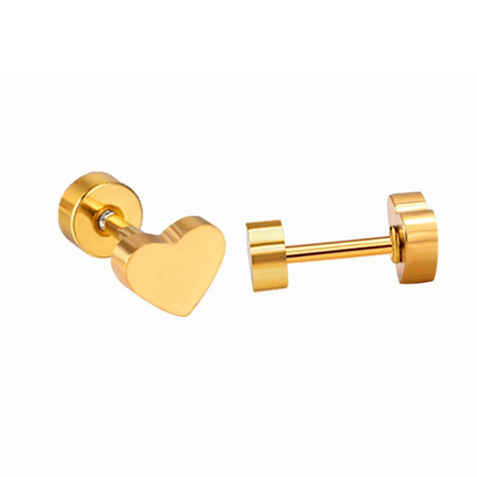 Hearts 18K Gold Plated Children's Earrings - Twisty Locks - Kids and Women Hair Accessories, Fashion Clothing and Jewellery India
