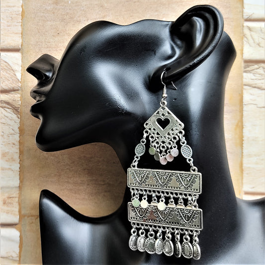 Step up Heart Pattern Earrings Earrings Ear Rings Earrings ethnic Trincket Jewellry Jewelry Jewellery
