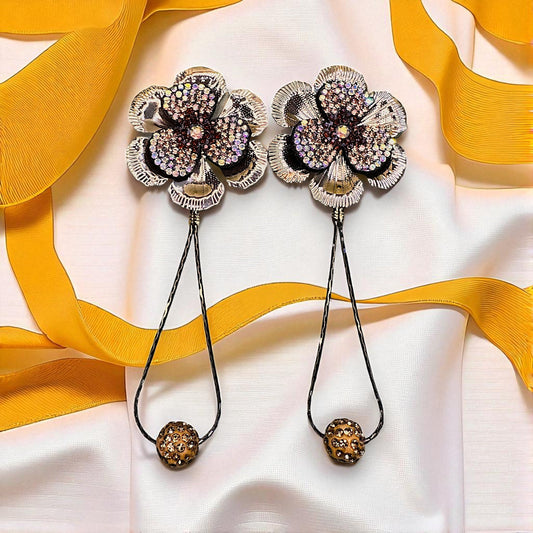 Shimmery Stone Studded Earrings Gold Earrings bead Ear Rings Earrings party Trincket Jewellry Jewelry Jewellery