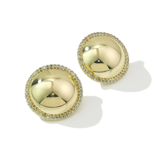 Halo Button Stud Earring JLT12964