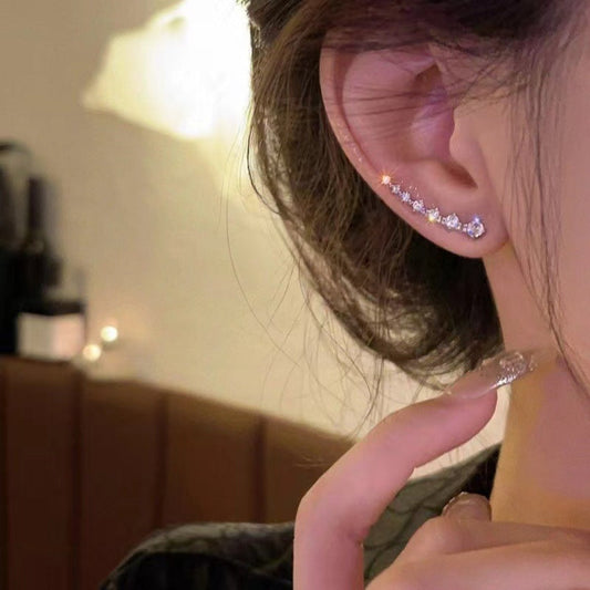Silver Crystal Curved Ear Crawlers JLT13817