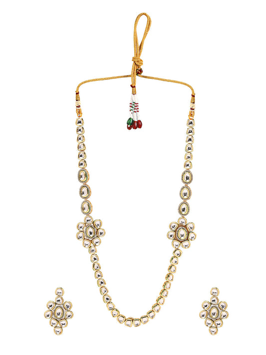 Priyaasi Eternal Kundan Bloom Floral Design Jewellery Set