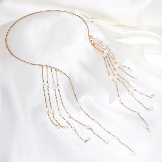Aegle Golden Pearl Necklace
