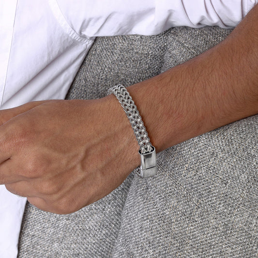 Perseus Silver Stainless Steel Chain Bracelet