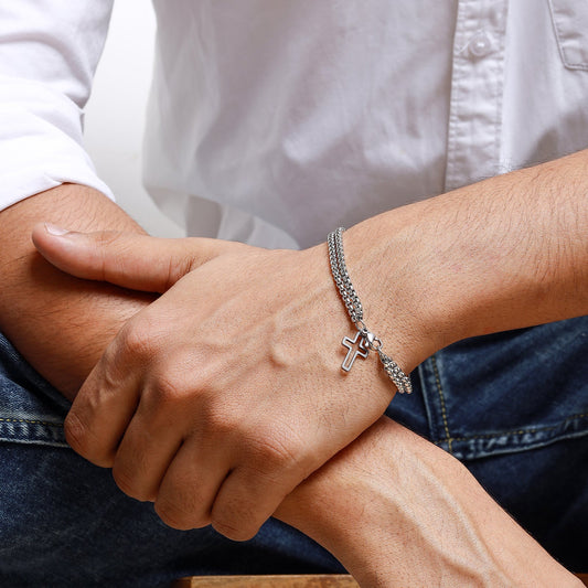 Pollux Double Row Cross Bracelet