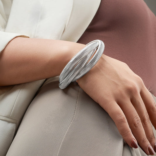 Kassandra Silver Chunky Bracelet