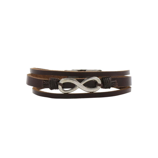 Asher Infinity Multi-Strand Brown Men's Bracelet