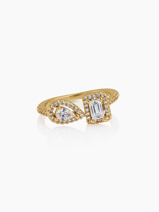 Lurella Solitaire 18K Gold Plated Women's Ring - Swashaa