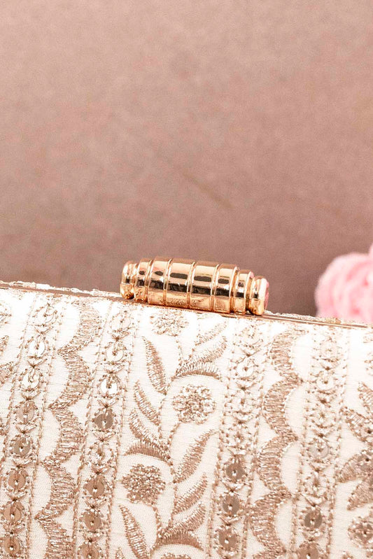 AMYRA - Mirai Embroidered Clutch - Cream