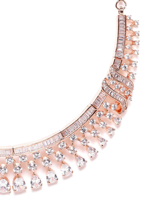 Rose Gold American Diamond Jewellery Set