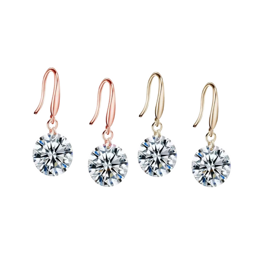 Minimalist Combo Solitaire Drop Earrings