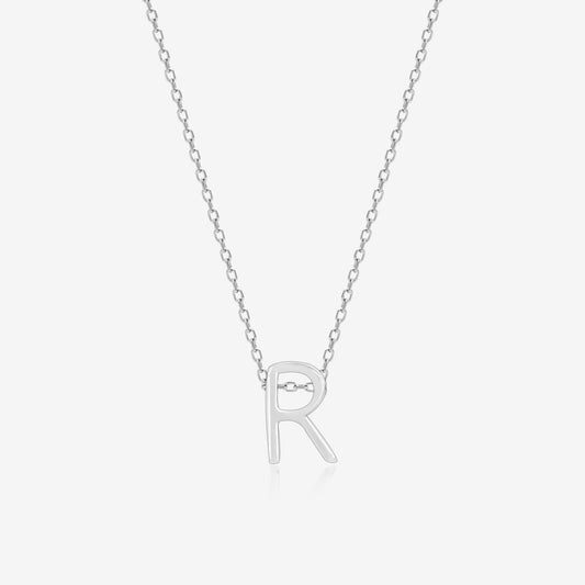 Radiant R Initial Necklace