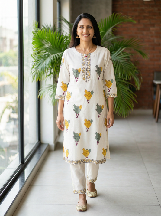 Bird Butta Premium Cotton Kurta