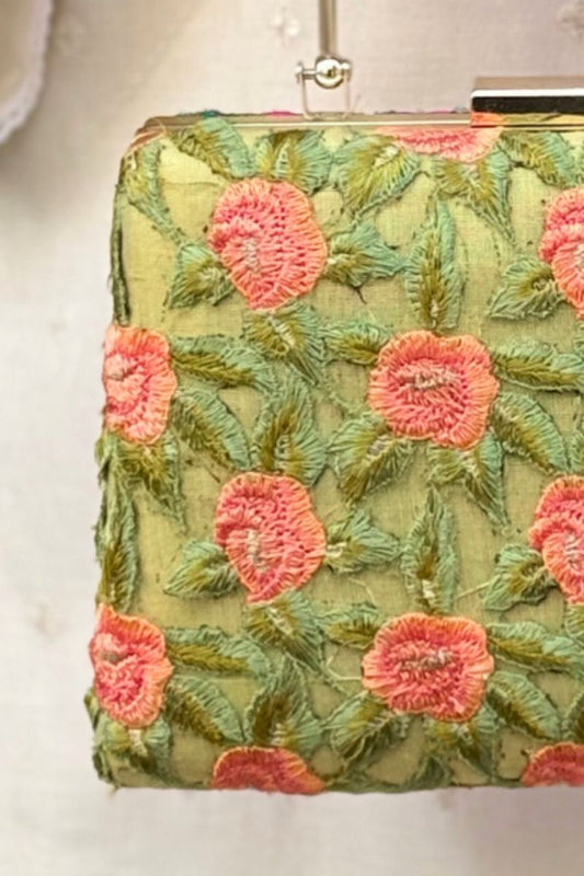 Ridvi Cutwork Clutch - Green
