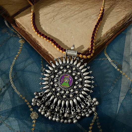 Oxidised Silver Ghungroo Necklace